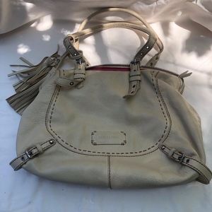 Isabella Fiore ivory cream leather purse